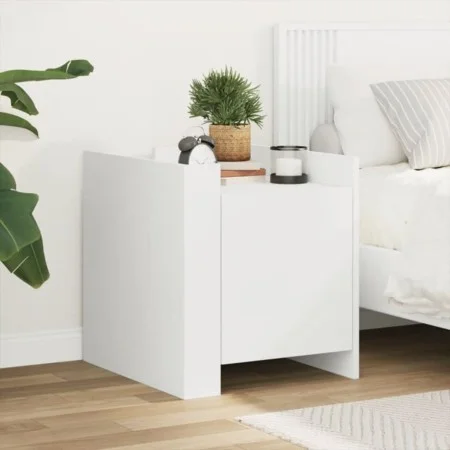 Mesita de noche madera de ingeniería blanco 45x50x50 cm de , Mesitas de noche - Ref: Foro24-848297, Precio: 41,19 €, Descuent...