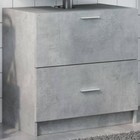 Armario de lavabo madera ingeniería gris hormigón 59x37x59 cm by , Bathroom furniture - Ref: Foro24-848111, Price: 70,35 €, D...