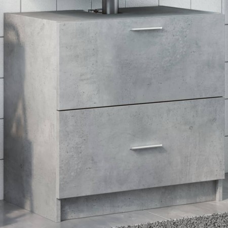 Armario de lavabo madera ingeniería gris hormigón 59x37x59 cm by , Bathroom furniture - Ref: Foro24-848111, Price: 70,35 €, D...