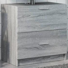 Waschbeckenunterschrank aus Sonoma-Grau mit den Maßen 59x37x59 cm. von , Badezimmermöbel - Ref: Foro24-848113, Preis: 77,22 €...