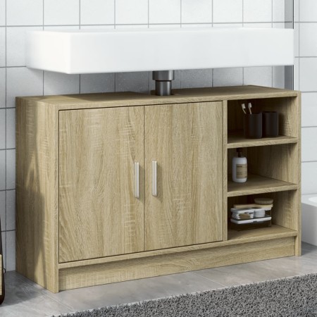 Waschbeckenunterschrank aus Sonoma-Eichen-Ingenieurholz 90x29x55 cm. von , Badezimmermöbel - Ref: Foro24-848124, Preis: 68,86...