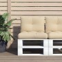 Cojines para palets 2 unidades tela beige von , Kissen für Stühle und Sofas - Ref: Foro24-360837, Preis: 45,99 €, Rabatt: %