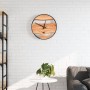 Reloj de pared hierro y madera de olivo marrón Ø35 cm by , Wall clocks - Ref: Foro24-4008396, Price: 69,18 €, Discount: %