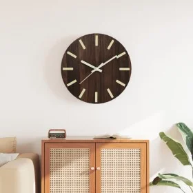 Reloj de pared con escalas y agujas luminosas marrón Ø30 cm by , Wall clocks - Ref: Foro24-4008404, Price: 14,39 €, Discount: %