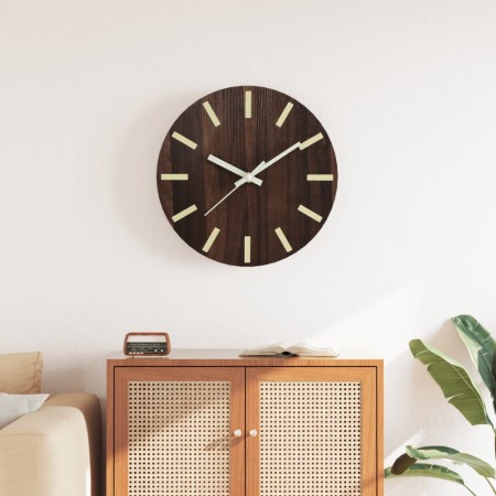 Reloj de pared con escalas y agujas luminosas marrón Ø30 cm by , Wall clocks - Ref: Foro24-4008404, Price: 13,47 €, Discount: %