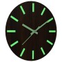 Reloj de pared con escalas y agujas luminosas marrón Ø30 cm by , Wall clocks - Ref: Foro24-4008404, Price: 13,47 €, Discount: %