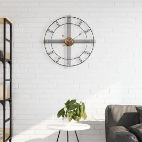 Reloj de pared de hierro negro Ø60 cm by , Wall clocks - Ref: Foro24-4008410, Price: 58,04 €, Discount: %