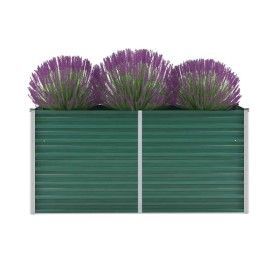 Green galvanized steel garden bed 160x40x77 cm by vidaXL, Pots and planters - Ref: Foro24-44849, Price: 57,12 €, Discount: %