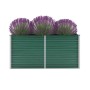 Arriate de jardín de acero galvanizado verde 160x40x77 cm de vidaXL, Maceteros y jardineras - Ref: Foro24-44849, Precio: 57,1...