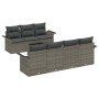 Conjunto de sofá de jardín 8 pcs Gris Poliratán