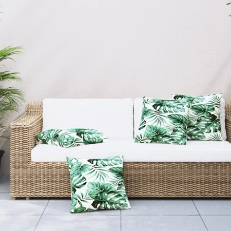 Cojines de sofá 4 uds tela estampado de hojas 40x40 cm by , Cushions for chairs and sofas - Ref: Foro24-360371, Price: 34,91 ...