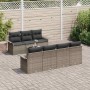 Conjunto de sofá de jardín 8 pcs Gris Poliratán