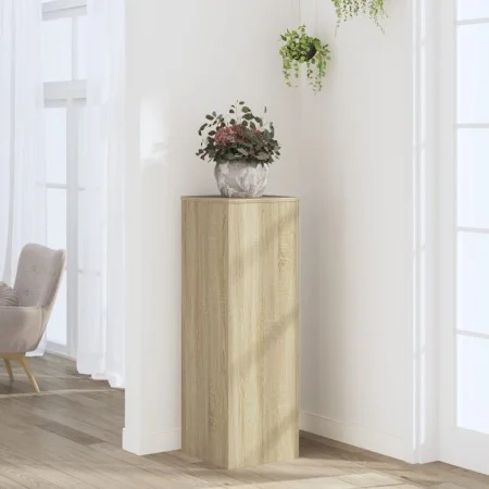 Pflanzenständer aus Eichenholz in Sonoma-Optik, 33x33x100 cm. von , Topfständer - Ref: Foro24-852953, Preis: 65,24 €, Rabatt: %