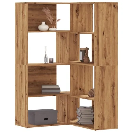 Estantería esquina 4 niveles madera roble artisan 85x85x140 cm by , Bookcases and shelves - Ref: Foro24-3307818, Price: 218,5...