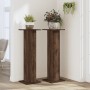 Pflanzenständer 2 Stück braunes Eichenholz 30x30x95 cm von , Topfständer - Ref: Foro24-3307879, Preis: 78,58 €, Rabatt: %