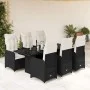 Set de mesa y sillas de jardín 7 pzas y cojines ratán PE negro de , Conjuntos de jardín - Ref: Foro24-3276996, Precio: 911,67...