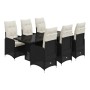 Set de mesa y sillas de jardín 7 pzas y cojines ratán PE negro von , Gartensets - Ref: Foro24-3276996, Preis: 785,37 €, Rabat...