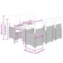 Set de mesa y sillas de jardín 7 pzas y cojines ratán PE negro de , Conjuntos de jardín - Ref: Foro24-3276996, Precio: 769,69 €