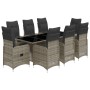 Mesita y sillas jardín 9 piezas y cojines ratán sintético gris by , Garden sets - Ref: Foro24-3277041, Price: 1,00 €, Discoun...