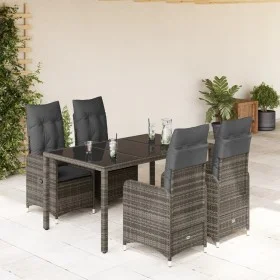 Mesita y sillas jardín 5 pzas y cojines ratán sintético gris by , Garden sets - Ref: Foro24-3277034, Price: 636,33 €, Discoun...