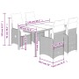 Mesita y sillas jardín 5 pzas y cojines ratán sintético gris von , Gartensets - Ref: Foro24-3277034, Preis: 583,28 €, Rabatt: %