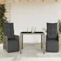 Gartentisch und Stühle 3-teilig und Kissen aus grauem Kunststoff-Rattan. von , Gartensets - Ref: Foro24-3277165, Preis: 393,5...