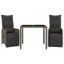 Mesita y sillas jardín 3 pzas y cojines ratán sintético gris by , Garden sets - Ref: Foro24-3277165, Price: 393,53 €, Discoun...