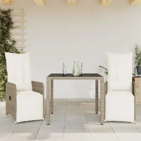 Mesita y sillas jardín 3 pzas y cojines ratán sintético marrón by , Garden sets - Ref: Foro24-3277209, Price: 378,97 €, Disco...