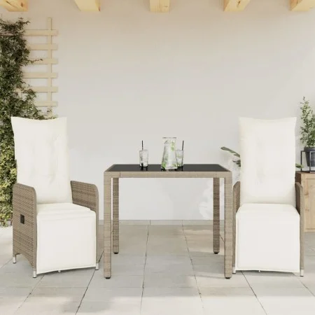 Gartentisch und Stühle 3-teilig und Kissen aus braunem Kunststoff-Rattan. von , Gartensets - Ref: Foro24-3277209, Preis: 387,...