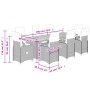 Mesita y sillas jardín 9 piezas y cojines ratán sintético gris by , Garden sets - Ref: Foro24-3277277, Price: 1,00 €, Discoun...