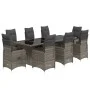 Gartentisch und Stühle 9-teilig und Kissen aus grauem Kunststoff-Rattan von , Gartensets - Ref: Foro24-3277280, Preis: 1,00 €...