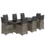 Mesita y sillas jardín 9 piezas y cojines ratán sintético gris by , Garden sets - Ref: Foro24-3277280, Price: 1,00 €, Discoun...