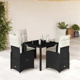 Mesita y sillas jardín 5 pzas y cojines ratán sintético negro by , Garden sets - Ref: Foro24-3276989, Price: 614,29 €, Discou...