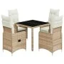 Mesita y sillas jardín 5 pzas y cojines ratán sintético beige de , Conjuntos de jardín - Ref: Foro24-3277097, Precio: 643,59 ...