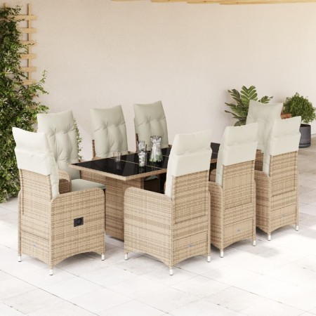 Set de mesa y sillas de jardín 5 pzas y cojines ratán PE beige by , Garden sets - Ref: Foro24-3277106, Price: 1,00 €, Discoun...
