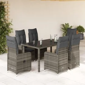 Mesita y sillas jardín 5 pzas y cojines ratán sintético gris by , Garden sets - Ref: Foro24-3277036, Price: 672,00 €, Discoun...