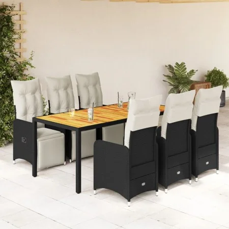 Gartentisch- und Stuhlset, 7-teilig, mit schwarzen PE-Rattan-Kissen. von , Gartensets - Ref: Foro24-3277131, Preis: 901,55 €,...