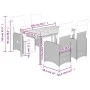 Gartentisch und Stühle 5-teilig mit grauen Kissen aus synthetischem Rattan. von , Gartensets - Ref: Foro24-3277159, Preis: 71...