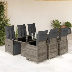 Mesita y sillas jardín 7 piezas y cojines ratán sintético gris by , Garden sets - Ref: Foro24-3277171, Price: 1,00 €, Discoun...