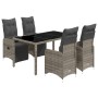 Mesita y sillas jardín 5 pzas y cojines ratán sintético gris by , Garden sets - Ref: Foro24-3277167, Price: 706,54 €, Discoun...