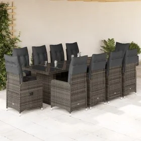 Gartentisch- und Stuhlset 11-teilig mit grauen PE-Rattan-Kissen. von , Gartensets - Ref: Foro24-3277282, Preis: 1,00 €, Rabat...