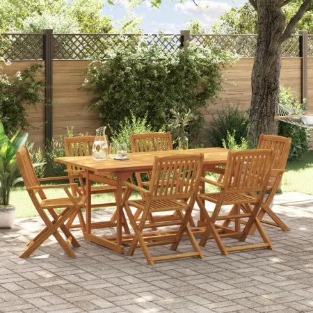 Juego comedor de jardín 7 pzas madera maciza acacia 180x90x75cm by , Garden sets - Ref: Foro24-3321528, Price: 526,00 €, Disc...