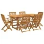 Juego comedor de jardín 7 pzas madera maciza acacia 180x90x75cm by , Garden sets - Ref: Foro24-3321528, Price: 526,00 €, Disc...