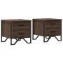 Zwei Nachttische aus braunem Eichenfurnierholz, 40x41x40 cm. von , Nachttische - Ref: Foro24-848513, Preis: 89,33 €, Rabatt: %