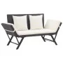 Banco de jardín con cojines ratán sintético negro 176 cm by , garden benches - Ref: Foro24-317181, Price: 181,97 €, Discount: %