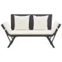 Banco de jardín con cojines ratán sintético negro 176 cm by , garden benches - Ref: Foro24-317181, Price: 181,97 €, Discount: %