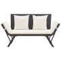 Banco de jardín con cojines ratán sintético negro 176 cm by , garden benches - Ref: Foro24-317181, Price: 184,42 €, Discount: %