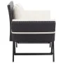 Banco de jardín con cojines ratán sintético negro 176 cm by , garden benches - Ref: Foro24-317181, Price: 181,97 €, Discount: %