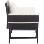 Banco de jardín con cojines ratán sintético negro 176 cm by , garden benches - Ref: Foro24-317181, Price: 184,42 €, Discount: %
