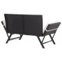 Banco de jardín con cojines ratán sintético negro 176 cm by , garden benches - Ref: Foro24-317181, Price: 181,97 €, Discount: %